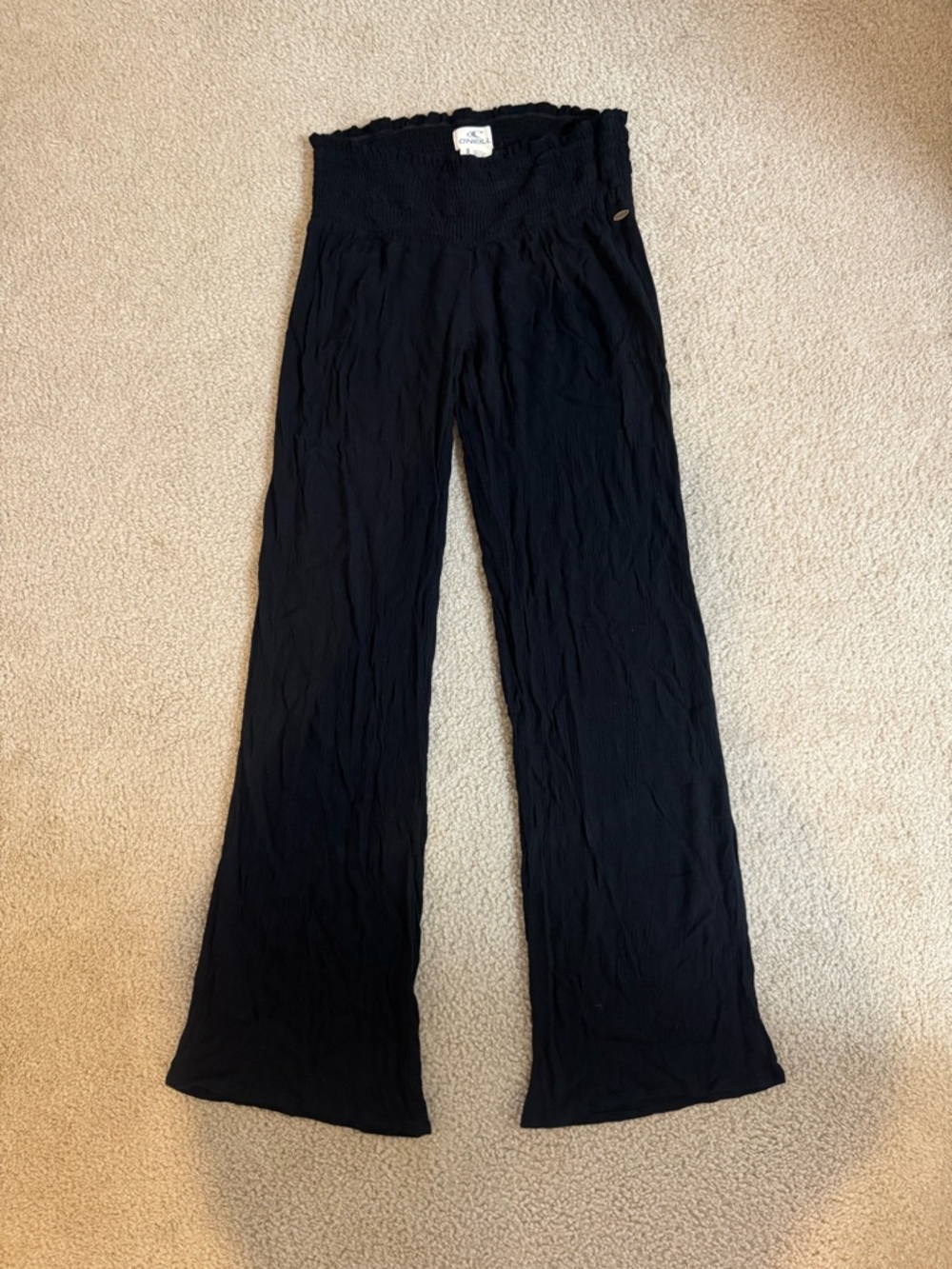 Black Light Weight Gauze Wide-Leg Smocked Waist Pants - Women